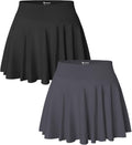 OQQ Women 2 Piece Skirts - 2 in 1 Stretchy Flared Mini Set