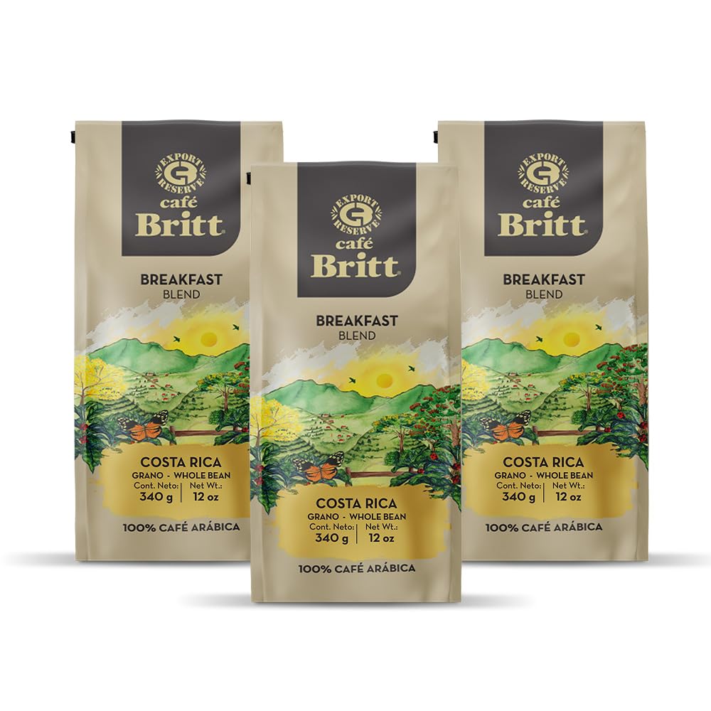 Cafe Britt Costa Rican Breakfast Blend Coffee - 3-Pack Whole Bean