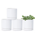 Small Ceramic Plant Pots Set of 4 - Minimalist 3.5 in Succulent
