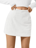 Wenrine Womens Corduroy Mini Skirt High Waisted A-line - Flattering be