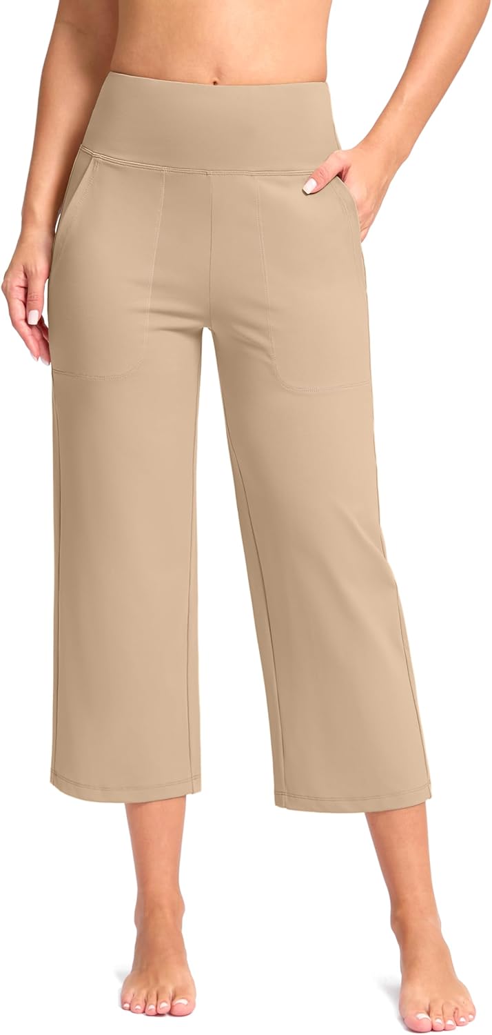 Women's Capri Pants with Pockets for Yoga and Casual Wear