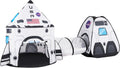 White Rocket Ship Pop up Play Tent with Tunnel and Playhouse - Space