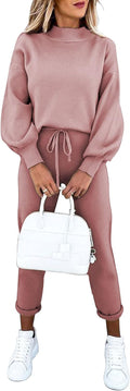 Women's 2 Piece Long Sleeve Pullover Sweatshirt and Jogger Set