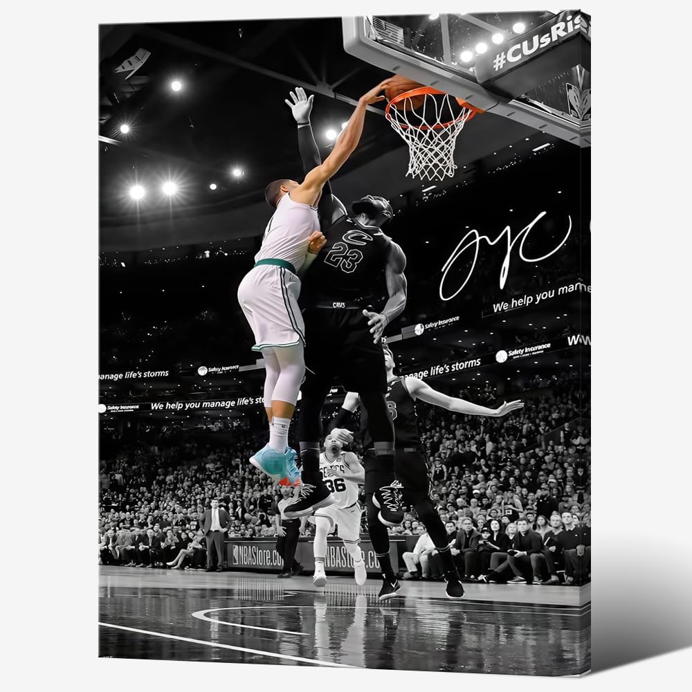 Jayson Tatum Signed Poster for Kids Room Basketball Decor