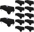 12 Pack Black Tablecloths 60x102 in for 6 ft Rectangle Tables