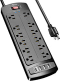Power Strip Surge Protector with 12 Outlets and 4 USB Ports - Heavy