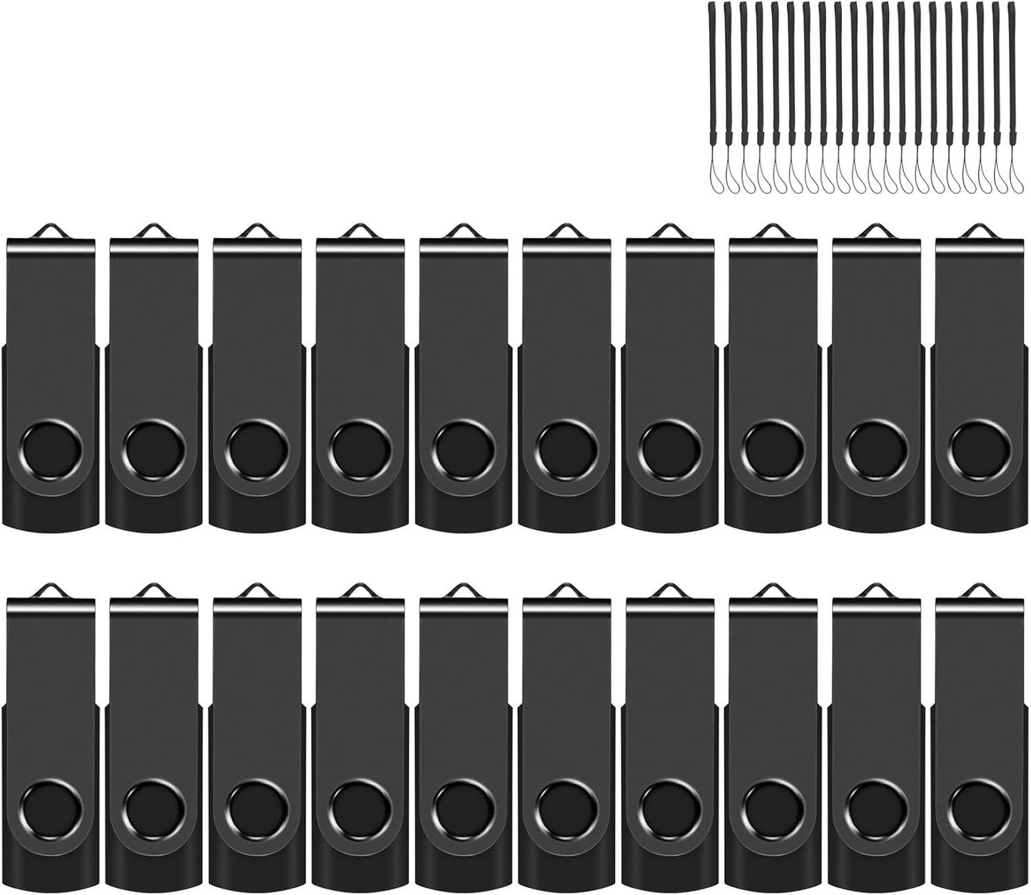 EASTBULL 4GB USB Flash Drive 20 Pack with Lanyards for Storage