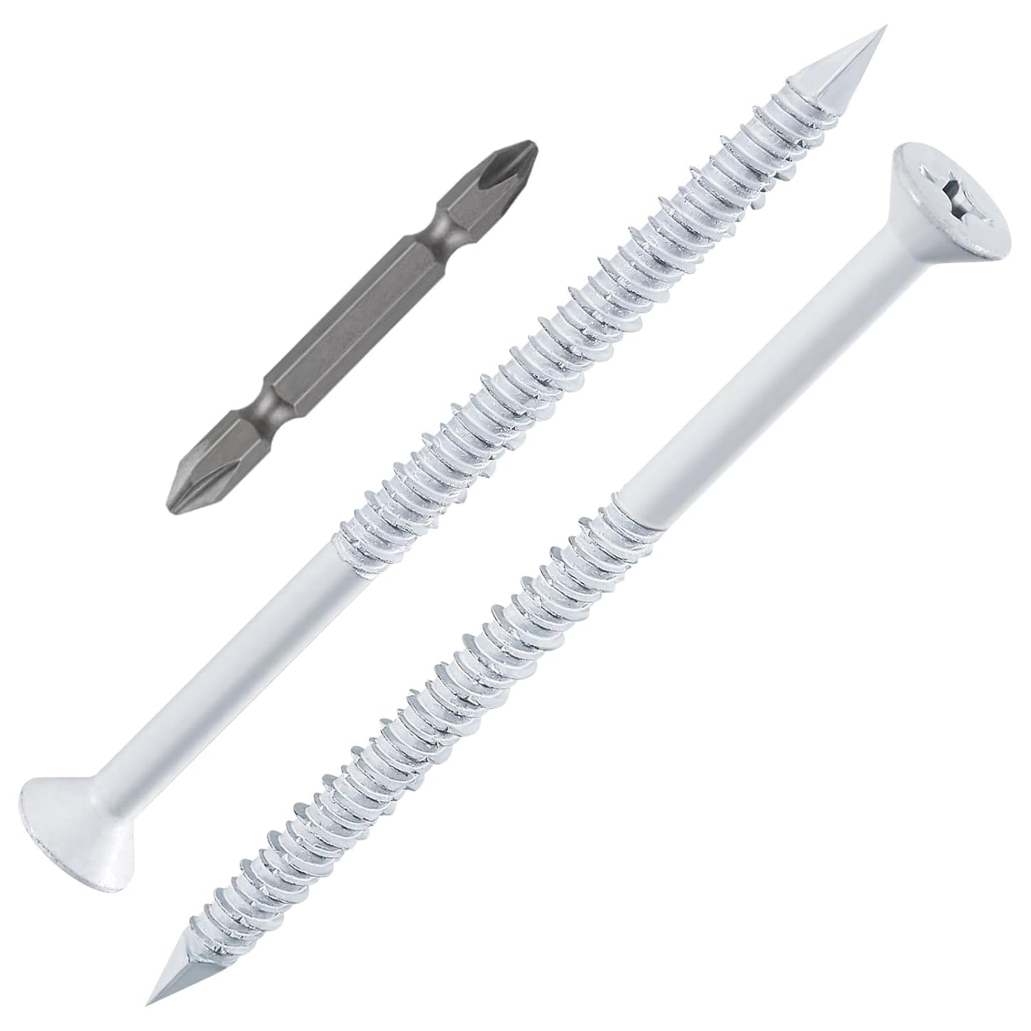 1/4in x 4 White Concrete Screw Anchors for Masonry Projects