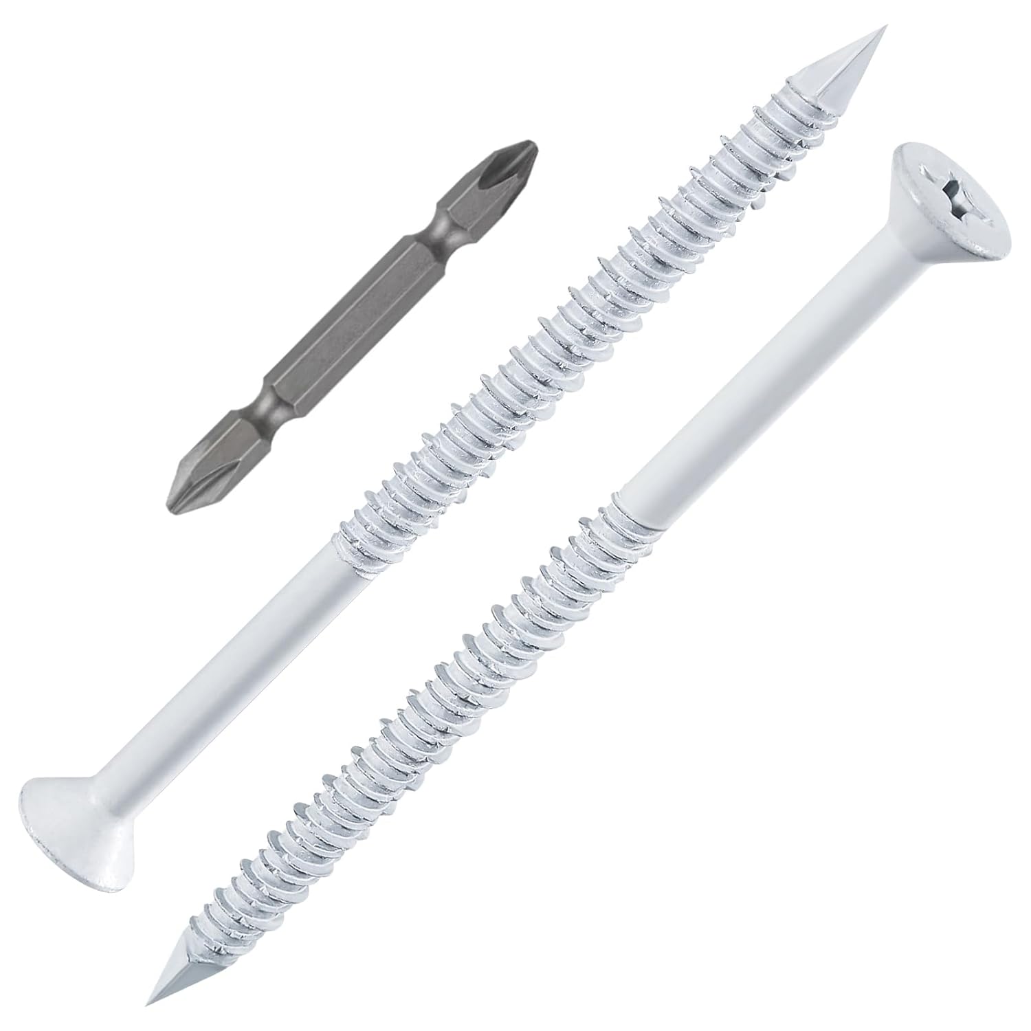 1/4in x 4 White Concrete Screw Anchors for Masonry Projects