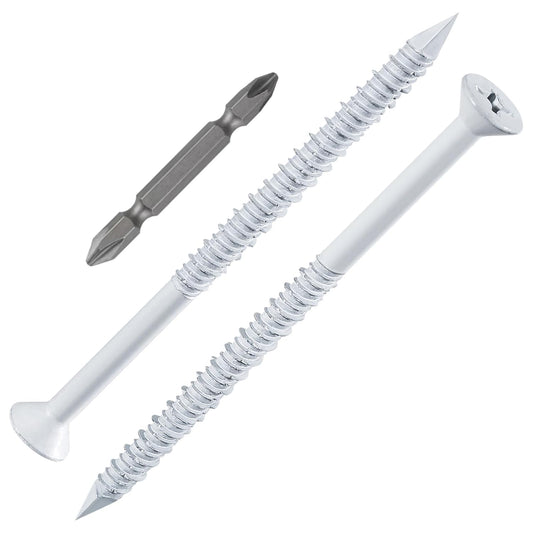 1/4in x 4 White Concrete Screw Anchors for Masonry Projects