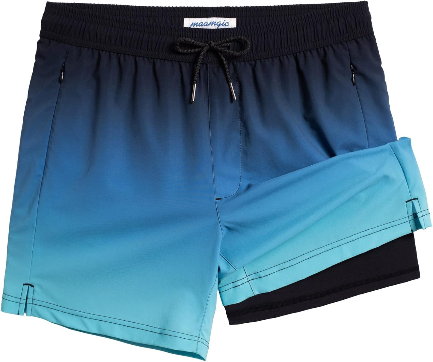 maamgic 5inch Mens Swimming Trunks with Compression Liner