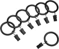 Curtain Rod Clip Rings for 1ft Rod, Set of 7 - Heavy-Duty Clips