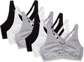 Women's Shirred Front Racerback Sports Bra Multi-Pack - Cotton Comfort