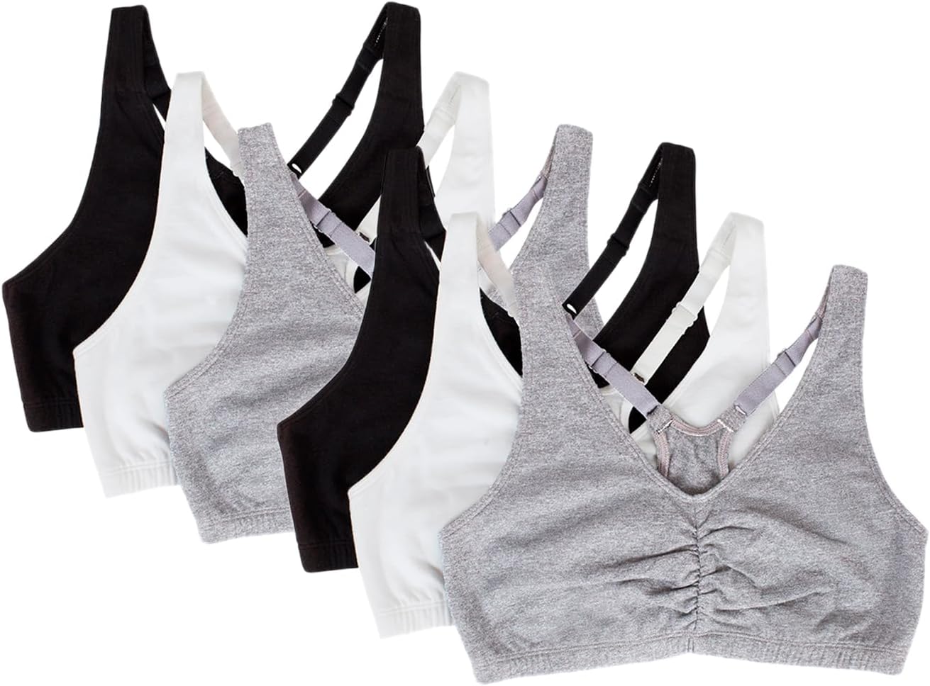 Fruit of the Loom Women's Adjustable Shirred Front Sports Bra