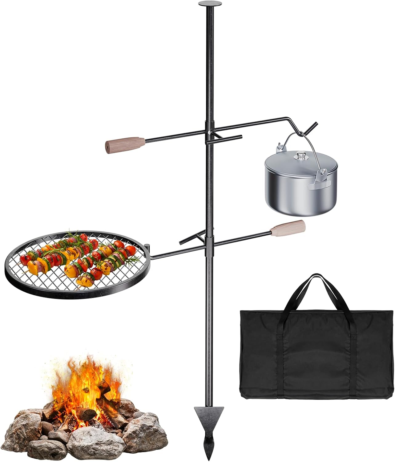 IDZO Swivel Campfire Grill for Heavy Duty Outdoor Cooking