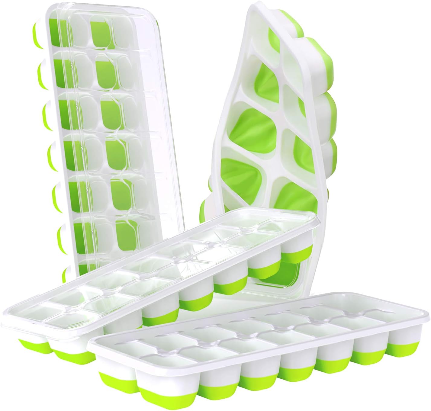 DOQAUS Silicone Ice Cube Trays: Easy Release & Spill-Resistant Lid