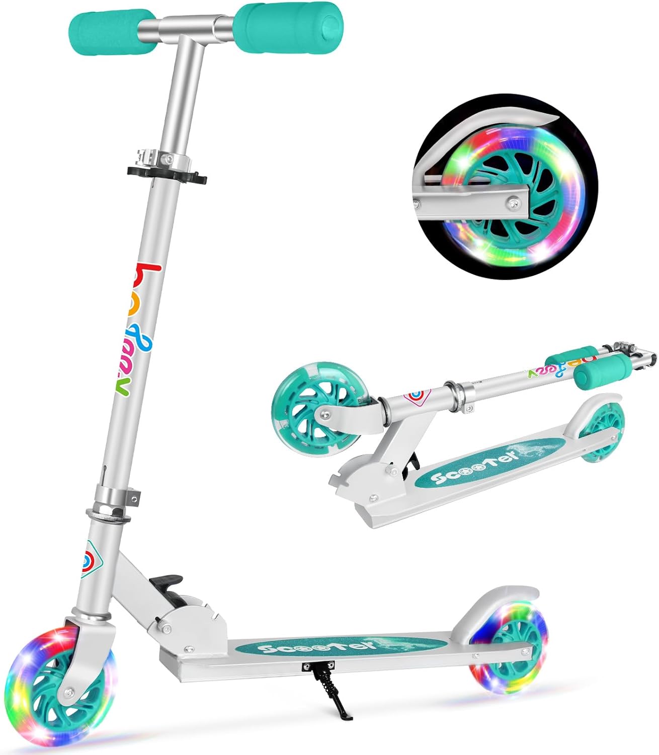 BELEEV V1 Kids Scooter with Adjustable Height and Light Up Wheels