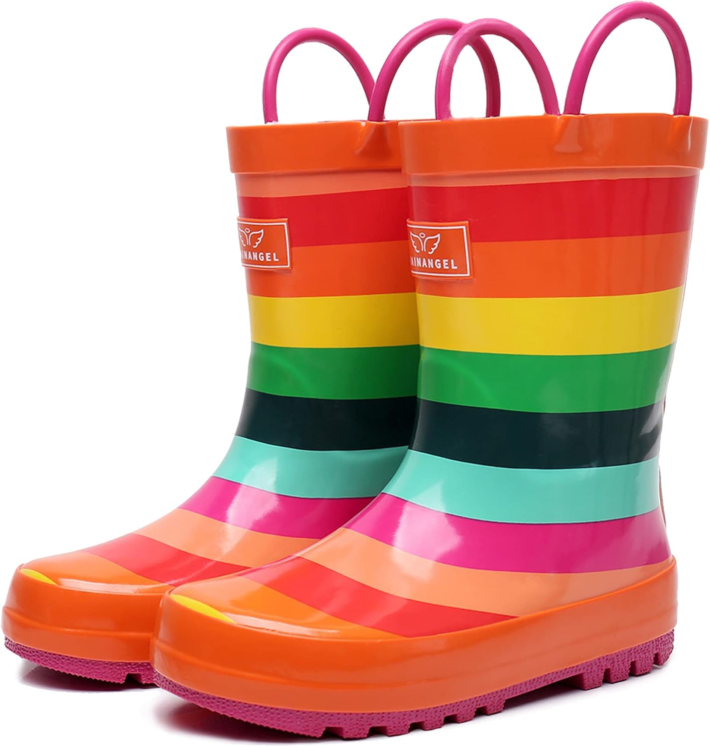 Toddler Rain Boots with Easy-On Handles for Fun Outdoor Play