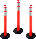 Pack of 9 Heavy Duty 44 inch Orange Traffic Cones with Base