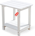 BZY Adirondack Outdoor Side Table 16.5 in Square - Weatherproof 2-Tier