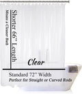 Short Cut Shower Curtain Liner 72 x 66 - Heavy Duty PEVA Short Length