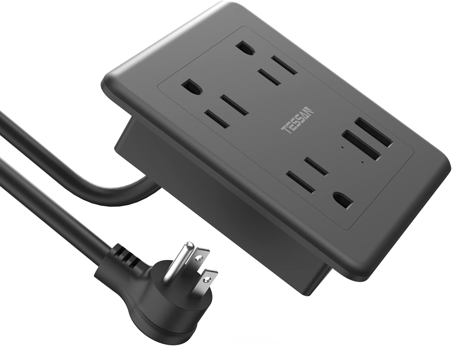 TESSAN Furniture Power Strip: Surge Protector & Charging Station