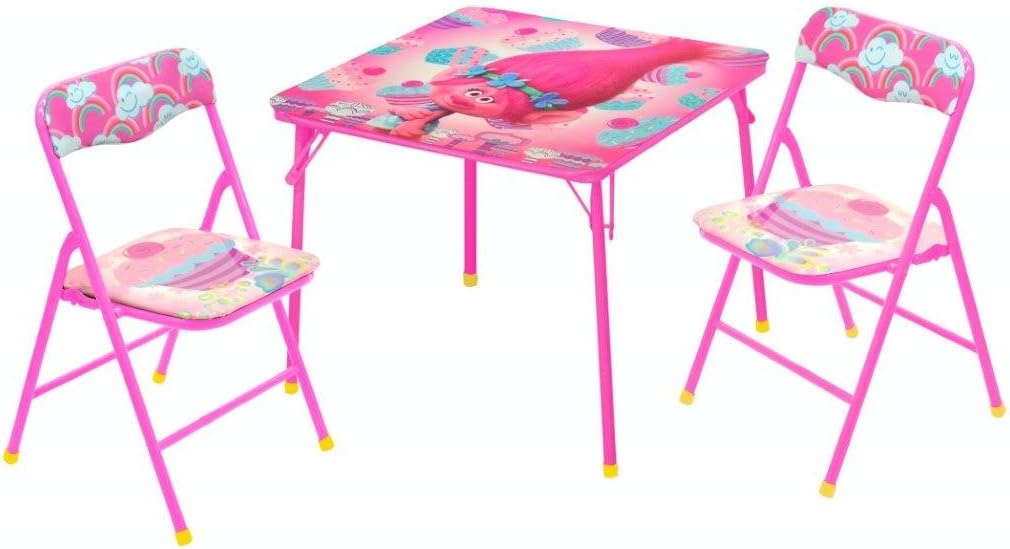 Trolls 3 Piece Children's Activity Table and Chair Set for Fun