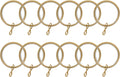 TWOPAGES 12 Pack Curtain Rings with Eyelets 1.5 in Gold - Smooth Glide