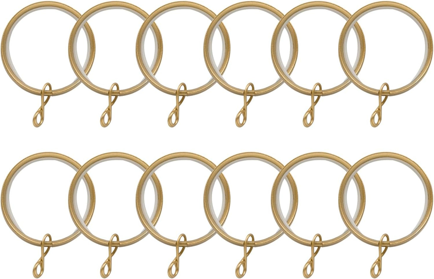 TWOPAGES 12 Pack 1.5 Inch Gold Curtain Rings - Effortlessly Enhance Your Drapery!