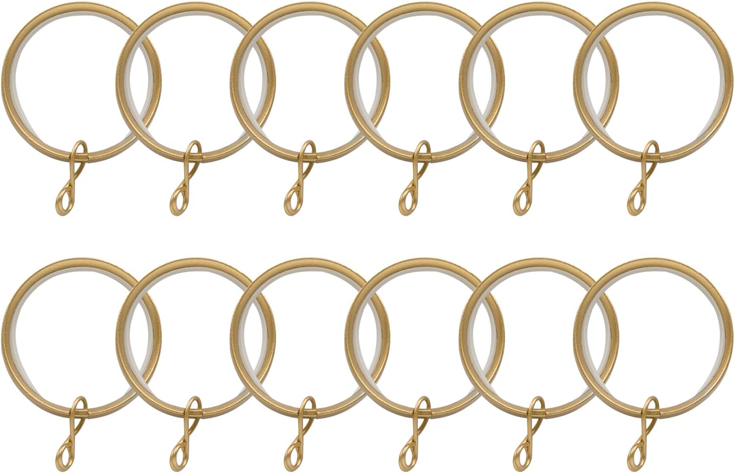 TWOPAGES 12 Pack 1.5 Inch Gold Curtain Rings - Effortlessly Enhance Your Drapery!