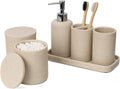 ZCCZ Beige Bathroom Accessories Set 6 Pieces - Elegant Countertop