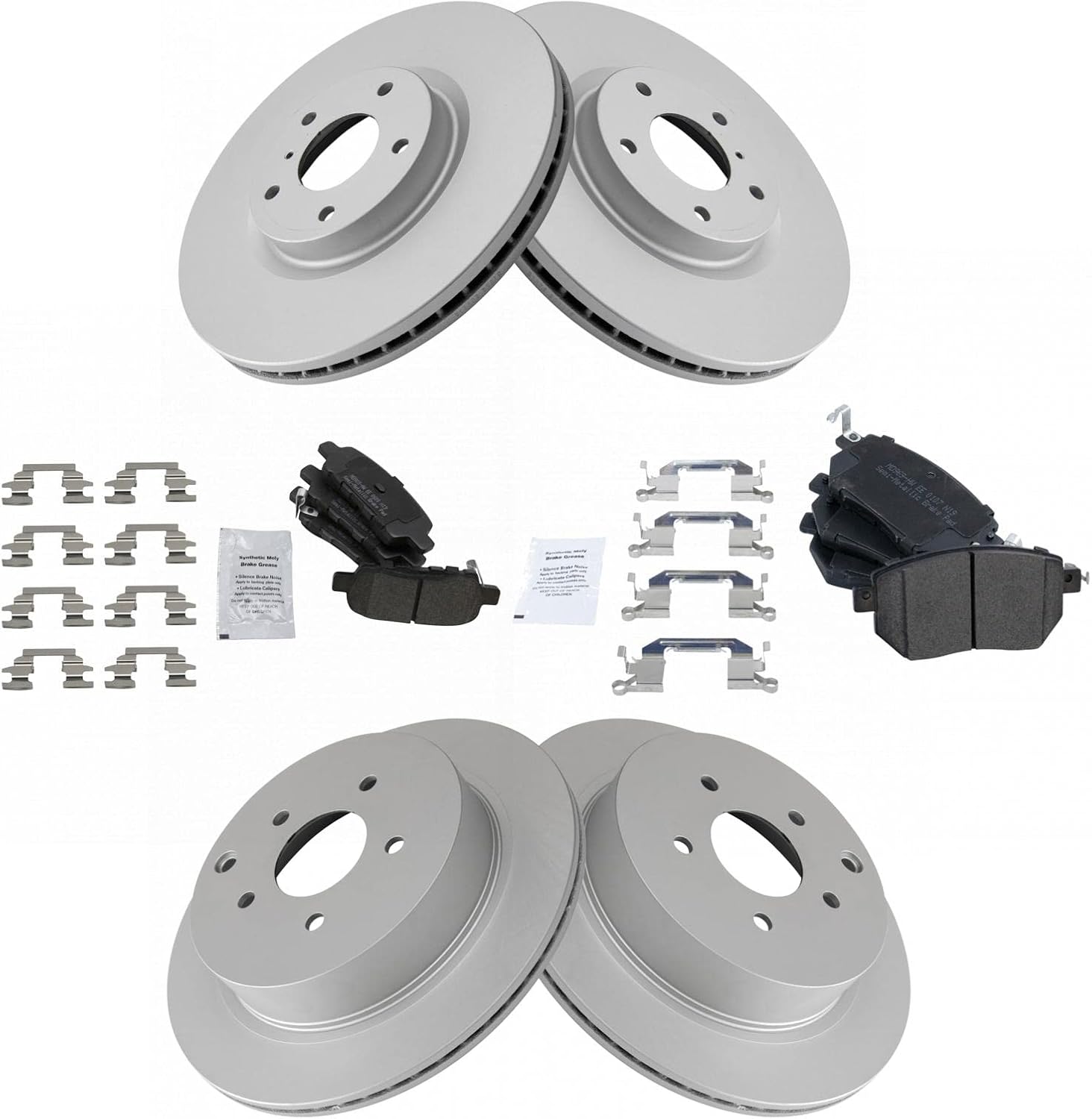 TRQ Front and Rear Brake Pad & Rotor Kit for INFINITI FX35 FX45