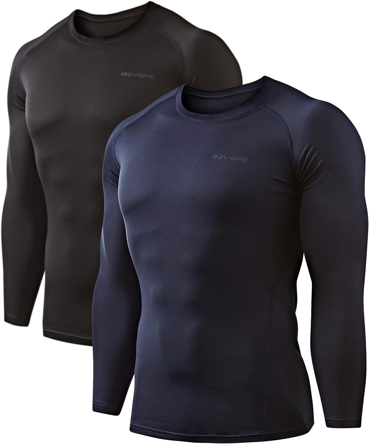 DEVOPS Men's Thermal Long Sleeve Compression Shirts for Comfort
