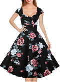 Hanpceirs Women's Cap Sleeve 1950s Retro Vintage Cocktail (Style B5KL)