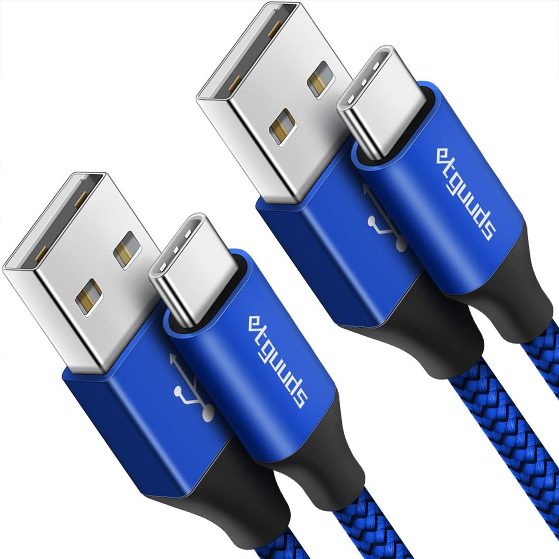 Fast Charge 6ft USB-C Cable 2-Pack for iPhone & Samsung