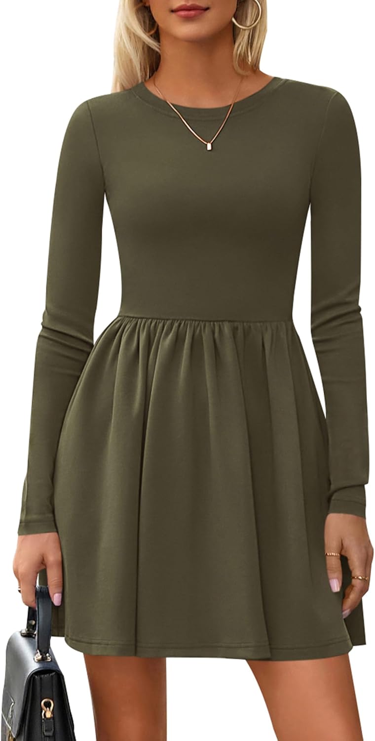 PRETTYGARDEN Women's Long Sleeve Mini Dresses for Fall 2025
