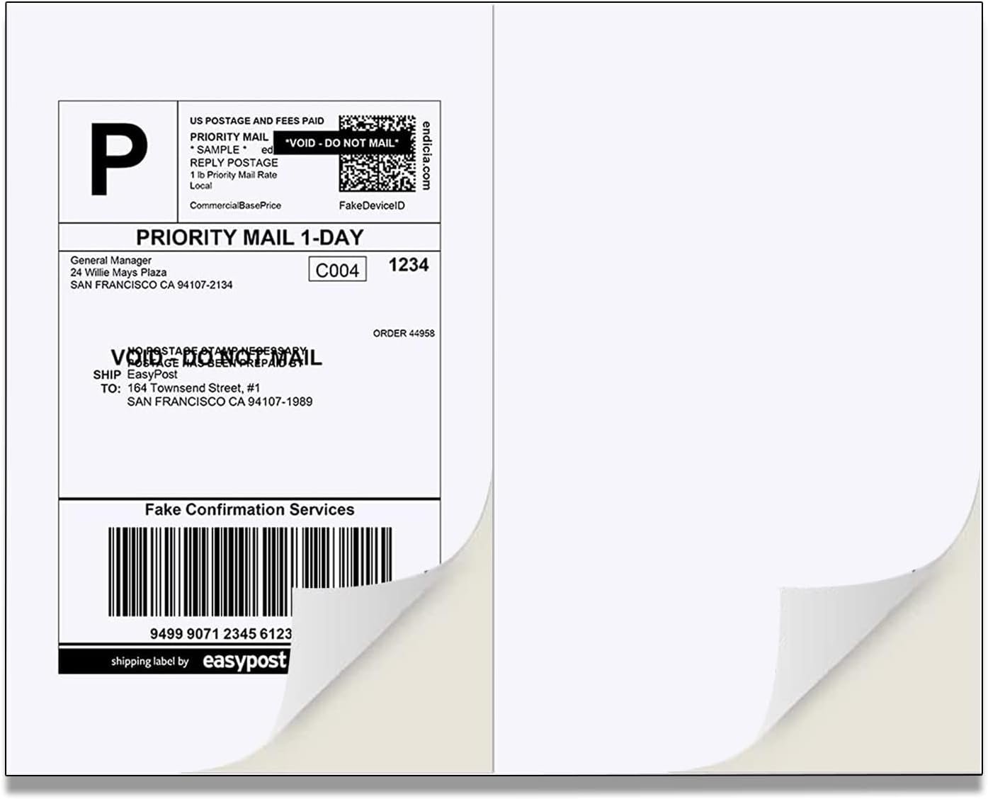 Half Sheet Laser/Ink Jet Shipping Labels for Efficient Mailing