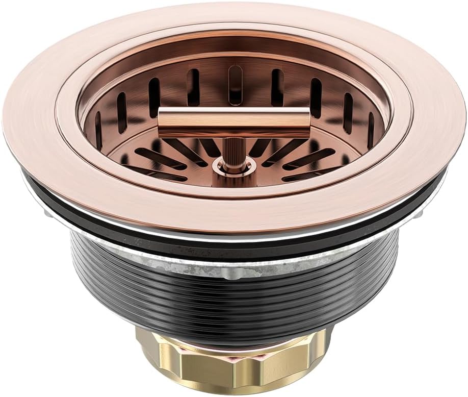 KONE Copper Sink Drain Assembly for 3-1/2 Inch Kitchen Sinks
