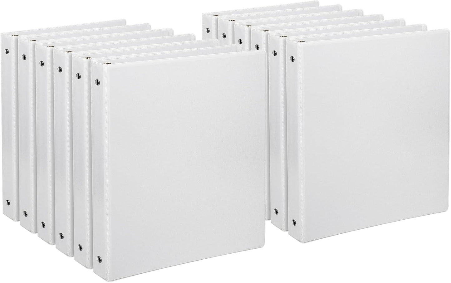 12-Pack White Binders for Paper Organization