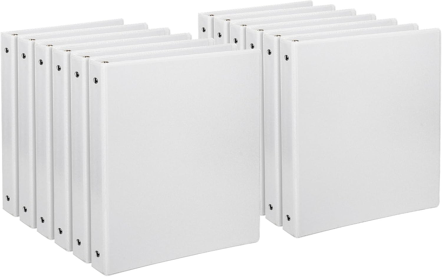 12-Pack White Binders for Paper Organization