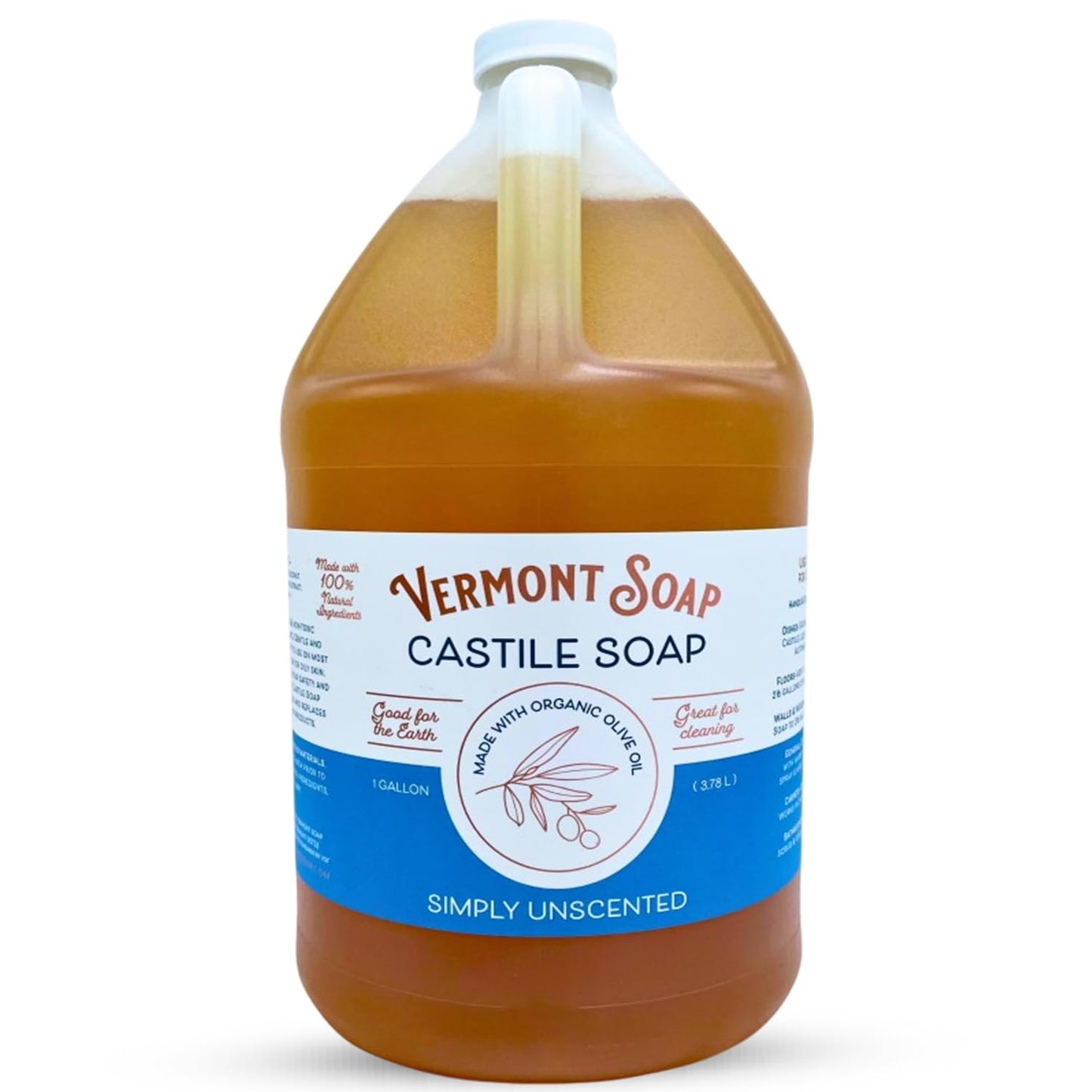 Vermont Castile Soap Unscented for Sensitive Skin & Hair Care