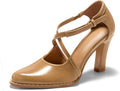 Coutgo Womens Chunky High Heels Pointed Toe Pumps - Classic Comfort