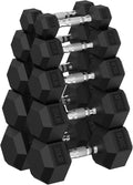 Hex Dumbbell Set 30-480 lb Set Rubber Encased Dumbbells - Durable