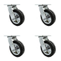 Heavy Duty 6 Inch Swivel Pneumatic Caster Wheels Set of 4