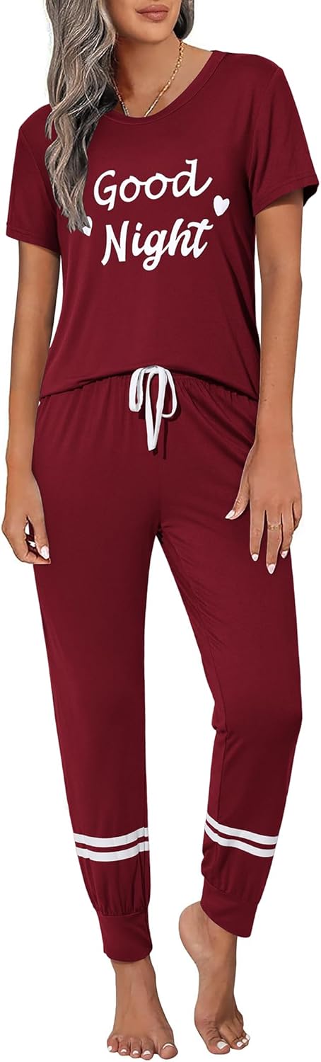 Ekouaer Womens Pajamas Set: Soft 2 Piece Lounge Pj Set