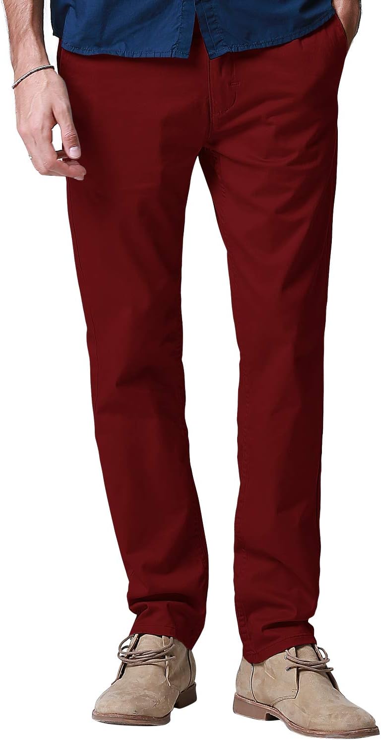 Match Men's Slim Tapered Stretchy Casual Pants for Comfort