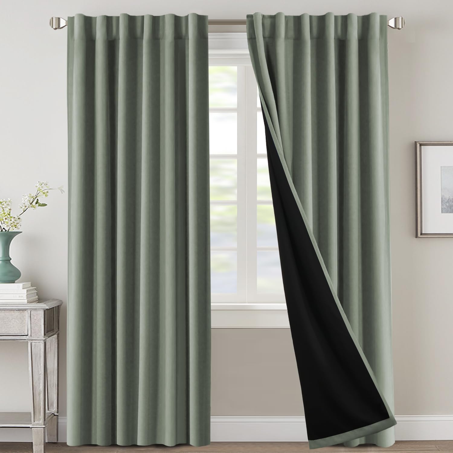H.VERSAILTEX 100% Blackout Curtains for Bedroom, 84 Inch Long