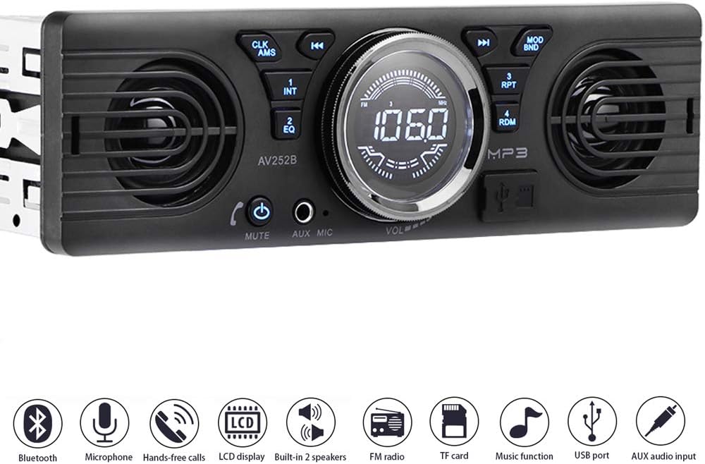 PolarLander Universal 1 Din Car Radio with Bluetooth and USB Port