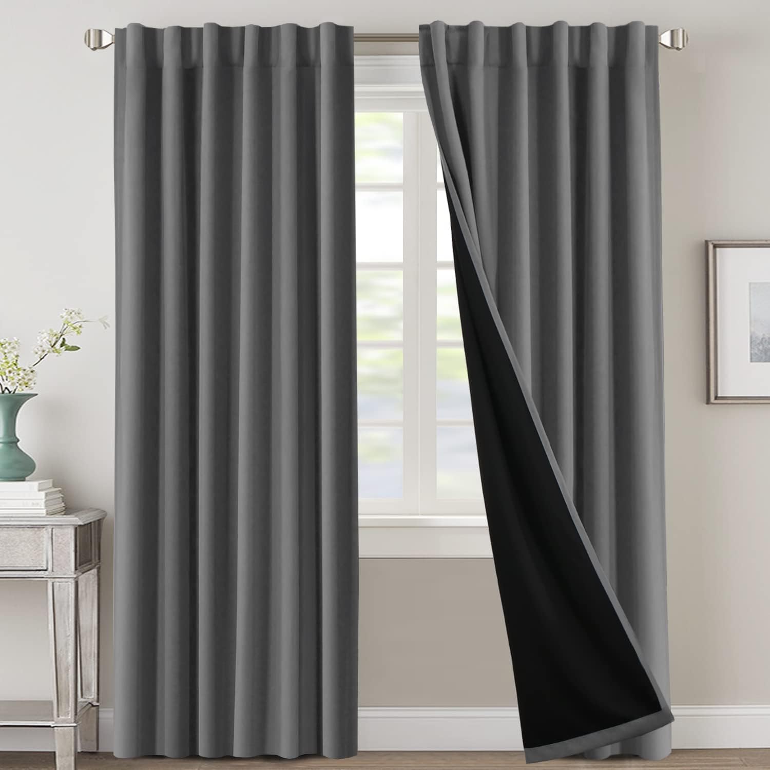 H.VERSAILTEX 100% Blackout Curtains for Full Room Darkening