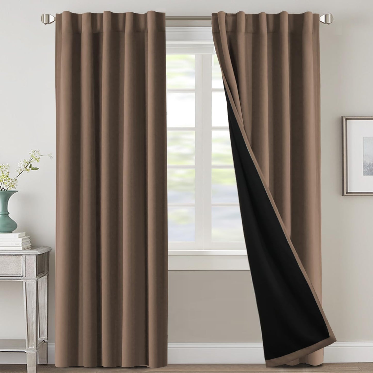 H.VERSAILTEX 100% Blackout Curtains for Bedroom and Living Room